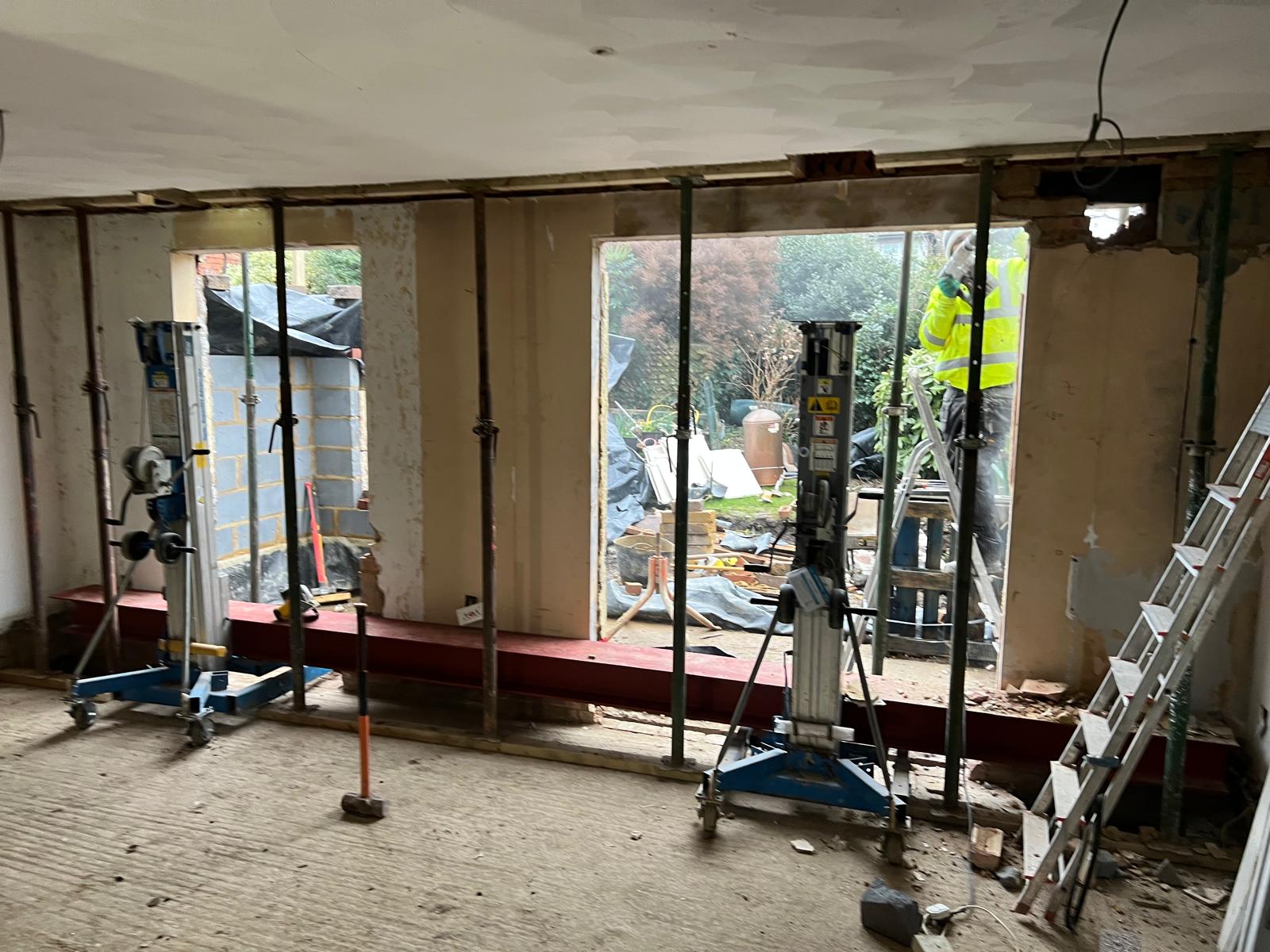 Sliding doors installed to rear extension